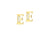 9ct Yellow Gold Initial 'E' Crystal Stud Earring