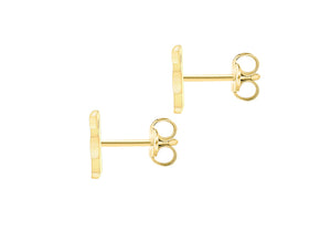 9ct Yellow Gold Initial 'F' Crystal Stud Earring