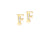 9ct Yellow Gold Initial 'F' Crystal Stud Earring