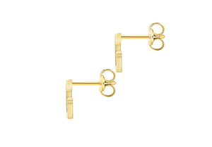 9ct Yellow Gold Initial 'G' Crystal Stud Earring