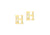 9ct Yellow Gold Initial 'H' Crystal Stud Earring