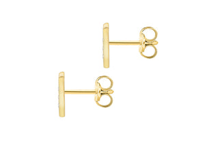 9ct Yellow Gold Initial 'J' Crystal Stud Earring