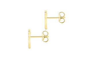 9ct Yellow Gold Initial 'K' Crystal Stud Earring
