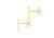 9ct Yellow Gold Initial 'K' Crystal Stud Earring