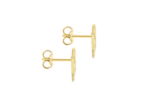 9ct Yellow Gold Initial 'M' Crystal Stud Earring