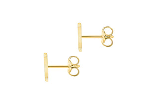 9ct Yellow Gold Initial 'N' Crystal Stud Earring