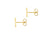 9ct Yellow Gold Initial 'N' Crystal Stud Earring