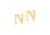 9ct Yellow Gold Initial 'N' Crystal Stud Earring