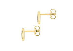 9ct Yellow Gold Initial 'O' Crystal Stud Earring