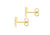 9ct Yellow Gold Initial 'P' Crystal Stud Earring