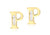 9ct Yellow Gold Initial 'P' Crystal Stud Earring