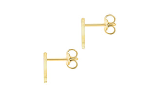9ct Yellow Gold Initial 'Q' Crystal Stud Earring