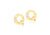 9ct Yellow Gold Initial 'Q' Crystal Stud Earring