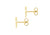 9ct Yellow Gold Initial 'R' Crystal Stud Earring