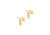 9ct Yellow Gold Initial 'T' Crystal Stud Earring