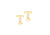 9ct Yellow Gold Initial 'T' Crystal Stud Earring