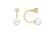 9ct Yellow Gold Pearl & Cubic Zirconia Ear Jackets
