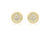 Yellow Gold Pave Crystal Circle Earring