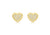 Yellow Gold Pave Crystal Heart Earring