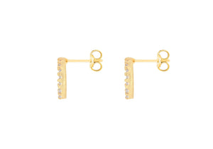 9ct Yellow Gold Graduated Cubic Zirconia Circle Stud Earring