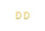 9ct Yellow Gold Initial D Stud Earrings