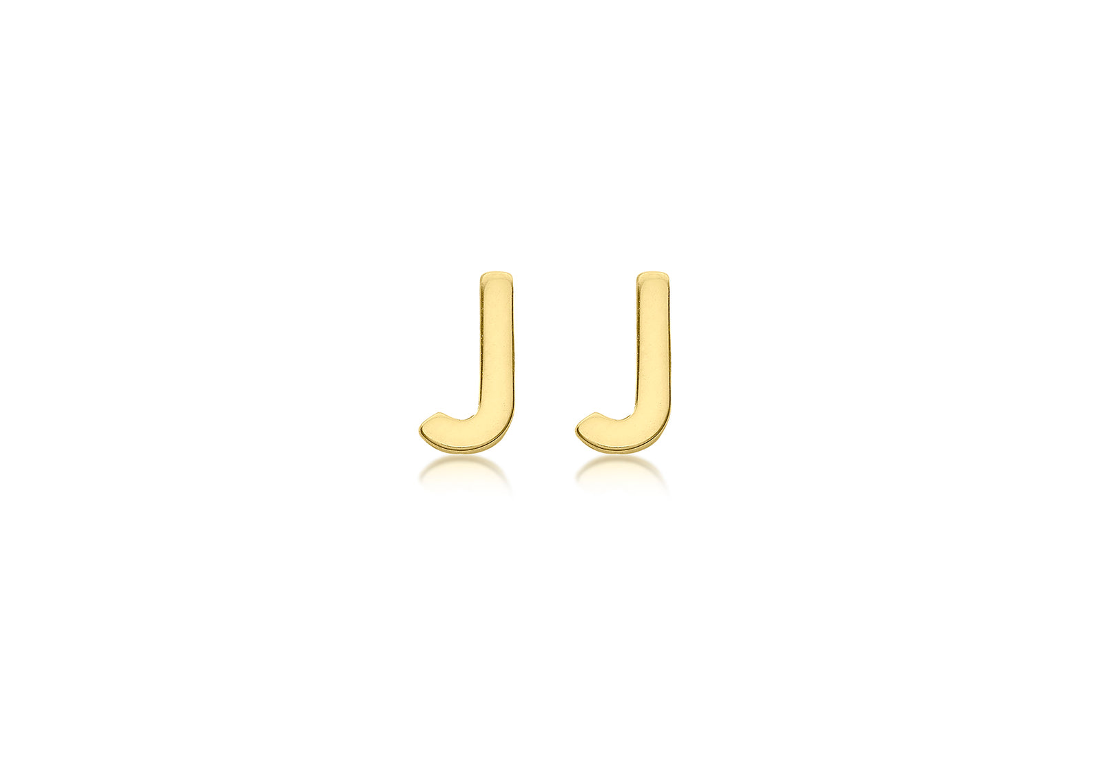 9ct Yellow Gold Initial J Stud Earrings