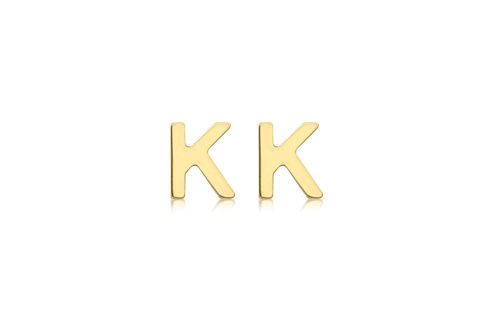 9ct Yellow Gold Initial K Stud Earrings