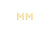 9ct Yellow Gold Initial M Stud Earrings