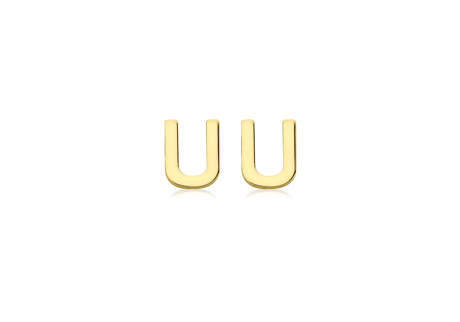 9ct Yellow Gold Initial U Stud Earrings