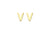 9ct Yellow Gold Initial V Stud Earrings
