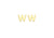 9ct Yellow Gold Initial W Stud Earrings
