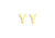 9ct Yellow Gold Initial Y Stud Earrings