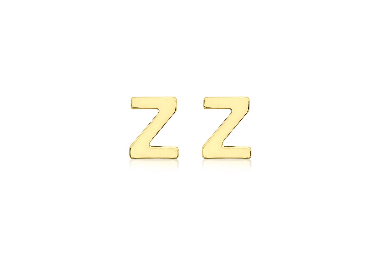 9ct Yellow Gold Initial Z Stud Earrings