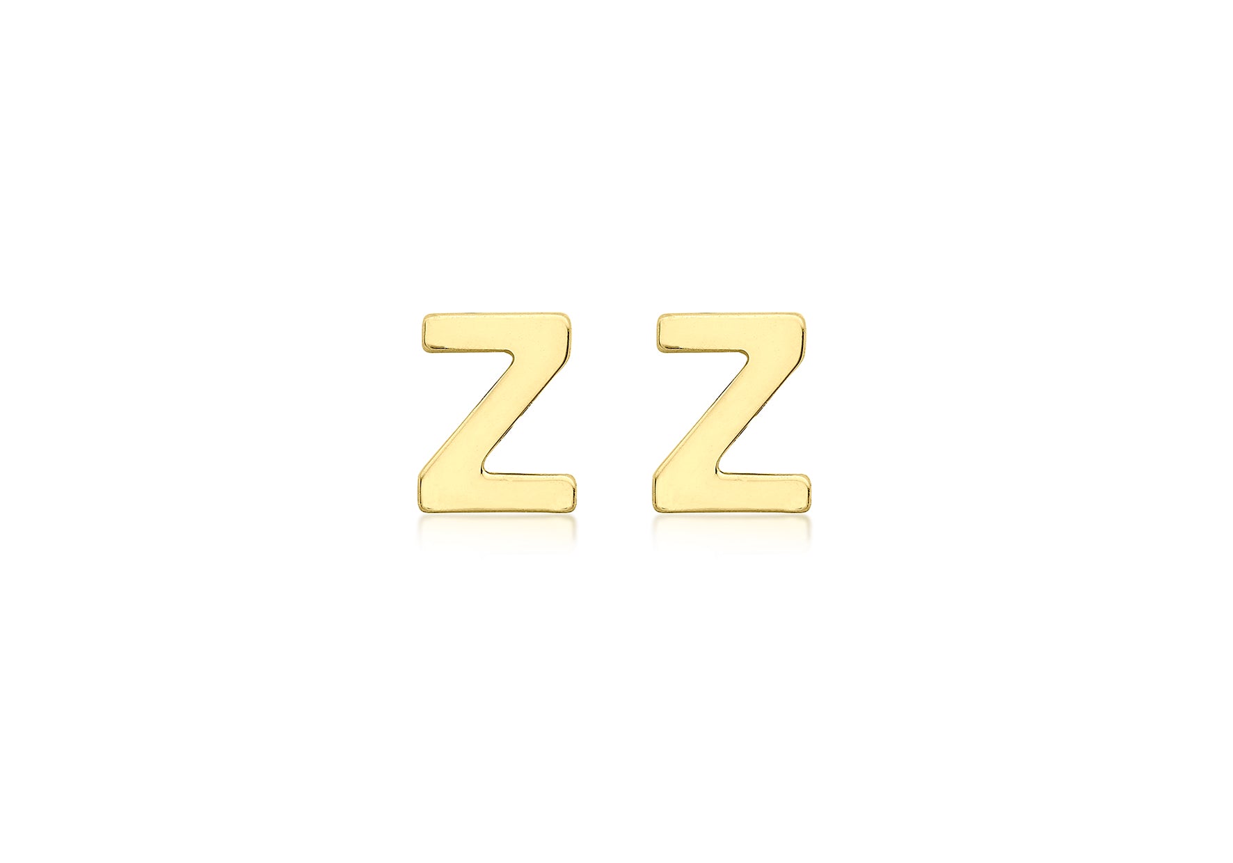 9ct Yellow Gold Initial Z Stud Earrings