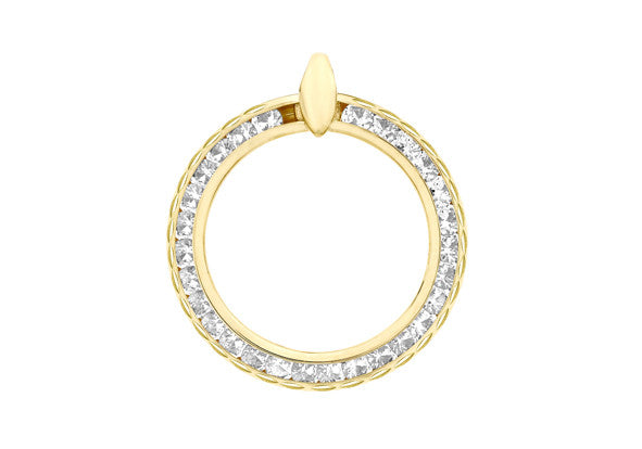 9ct Yellow Gold Open Circle Cubic Zirconia Pendant