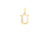 9ct Yellow Gold Crystal Set 'U' Initial