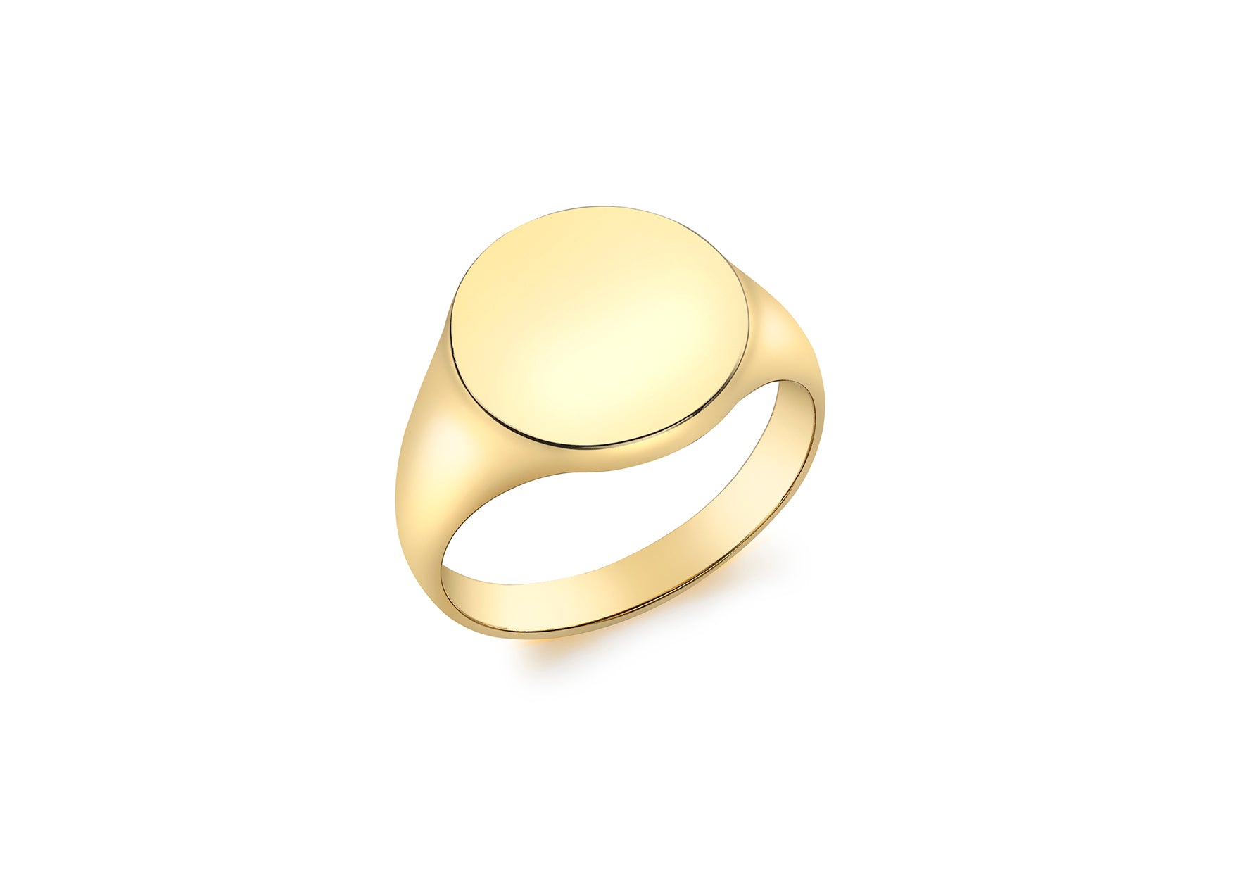 Yellow Gold Round Signet Ring