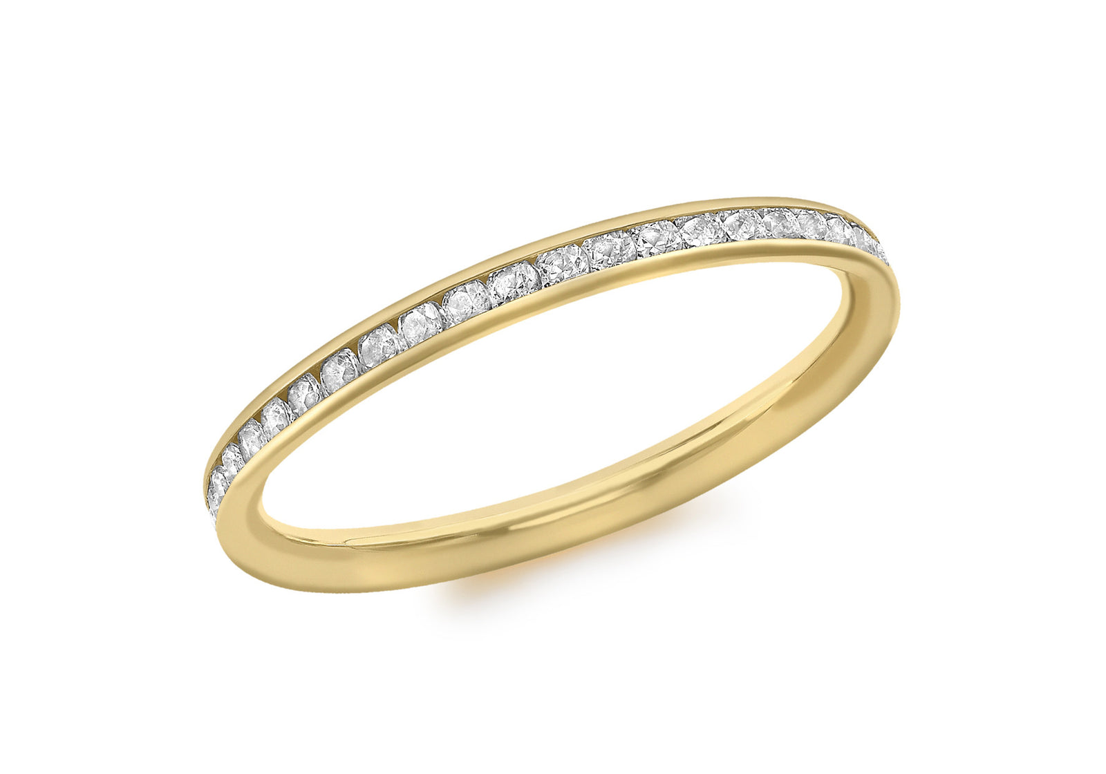 9ct Yellow Gold Channel Set Cubic Zirconia Ring