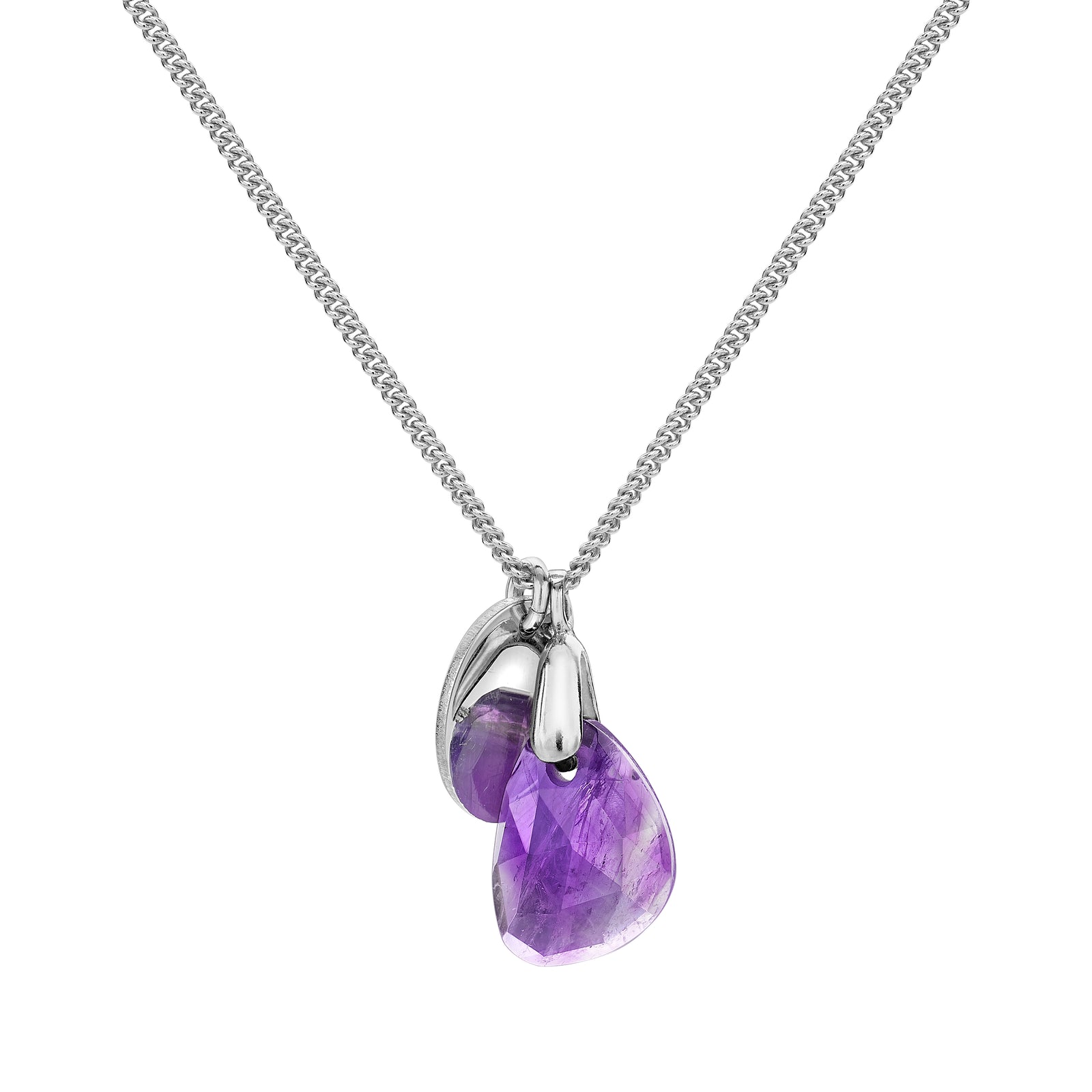 Aura Amethyst Rose Cut Necklace February Birthstone