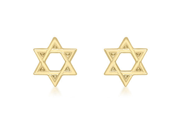 9ct Yellow Gold Star of David Studs