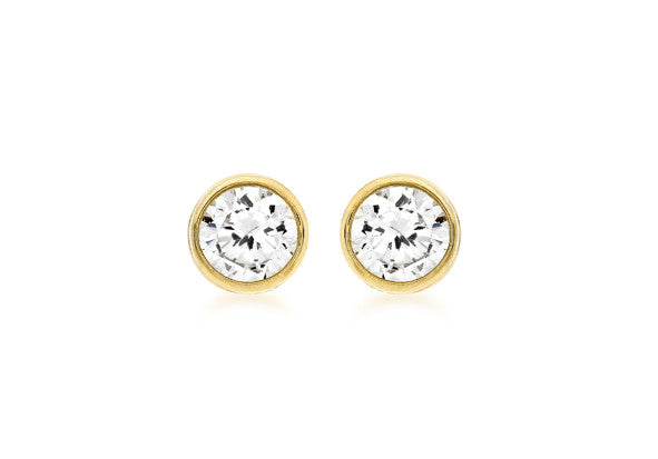 9ct Yellow Gold 5mm Cubic Zirconia Studs