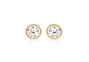 9ct Yellow Gold 5mm Cubic Zirconia Studs