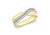 9ct Yellow Gold Crossover Double Row Cubic Zirconia Ring