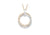 9ct Rose and White Gold Crystal Interlinking Ring Pendant