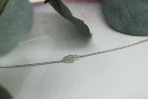 9ct Yellow Gold and Diamond Hamsa Bracelet