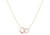 9ct Three Colour Gold Double Ring Necklace