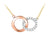 9ct Three Colour Gold Double Ring Necklace