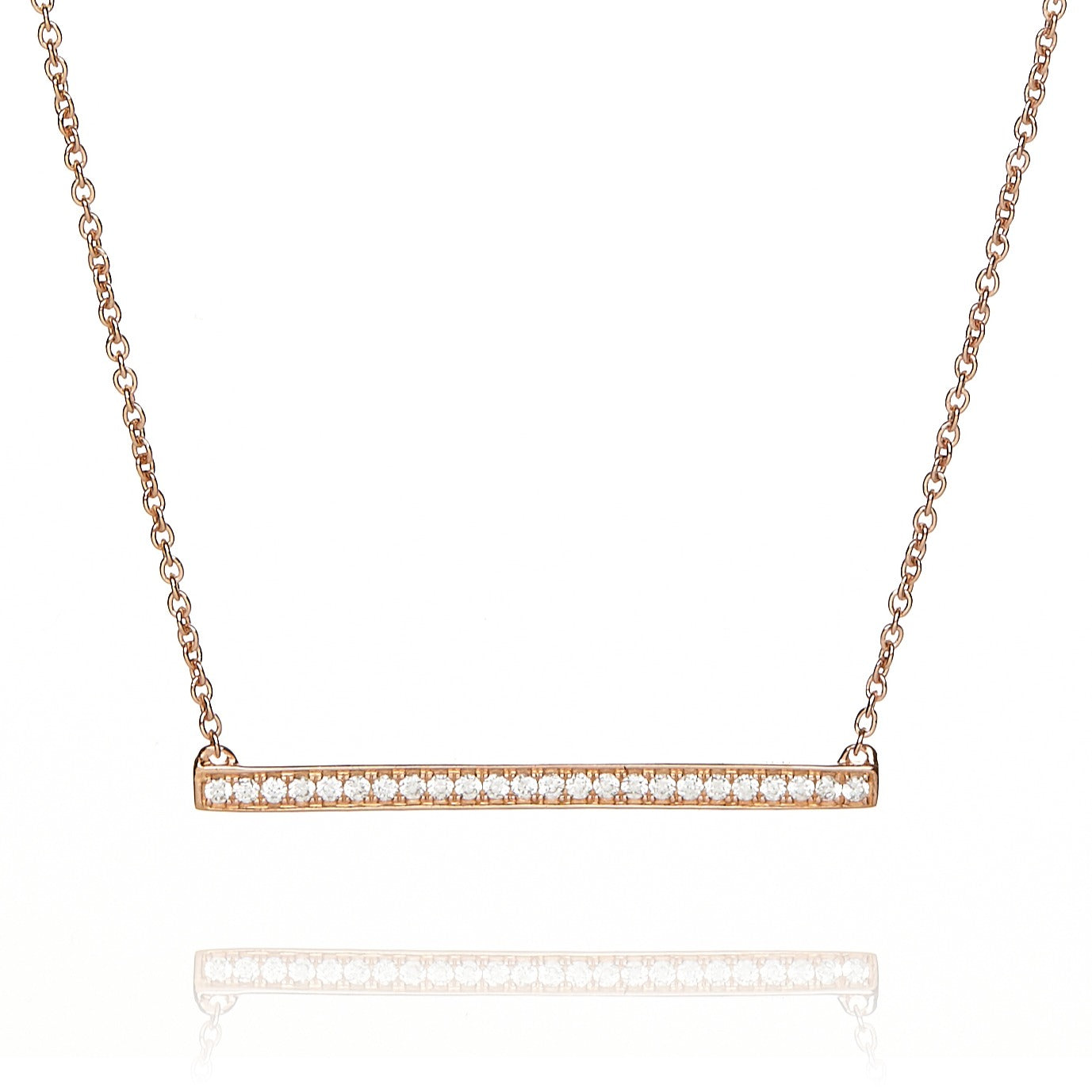 9ct Rose Gold Linear Bar Necklace