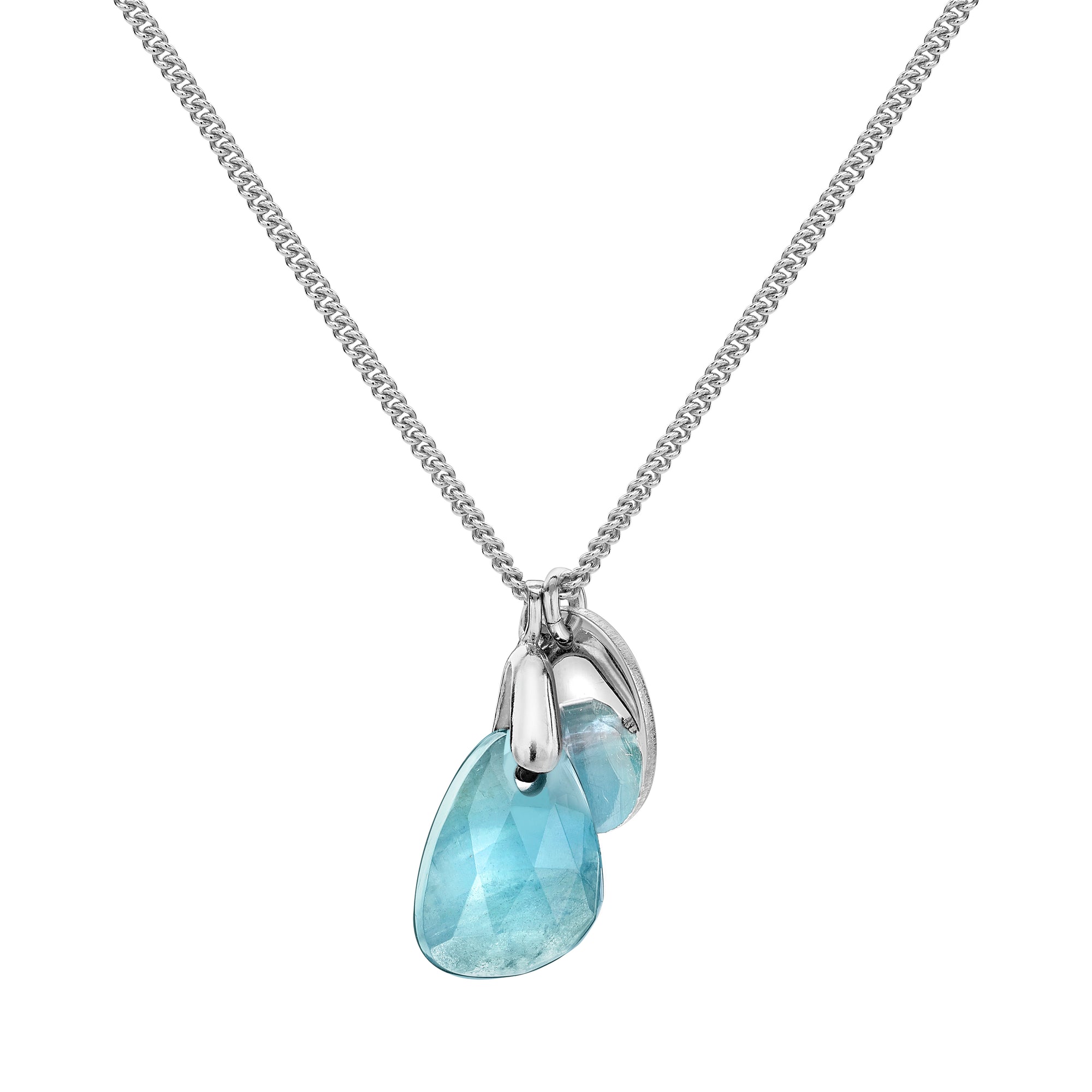 Aura Aqua Rose Cut Necklace