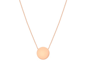 9ct Rose Gold plain disc with chain
